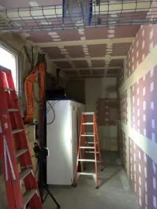 cable tray on the ceiling in new room